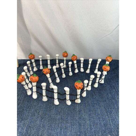 Halloween Creepy Hollow Village Bone Fence Midwest of Cannon Falls Set Of 3 - Picture 1 of 6